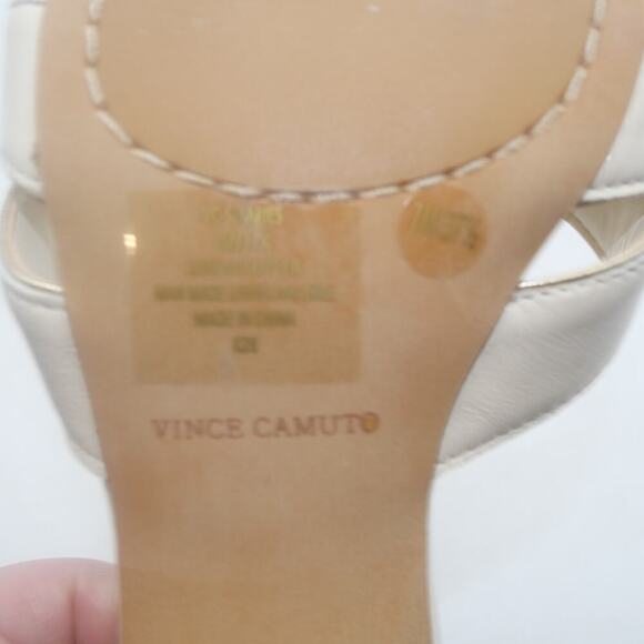 NEW Vince Camuto Women's 7 Selaries Block Heel Sandals Cream Warm Vanilla no Box - Picture 9 of 9